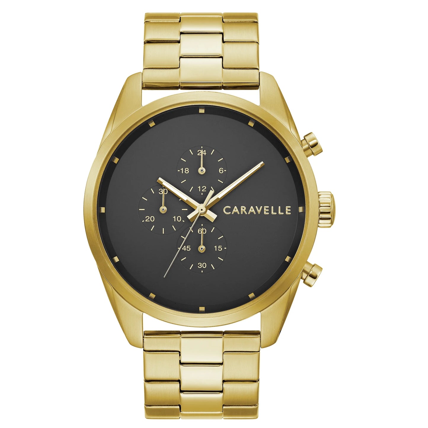 Designed by Men'S Gold-Tone Chronograph Watch, Black Dial - 44A113