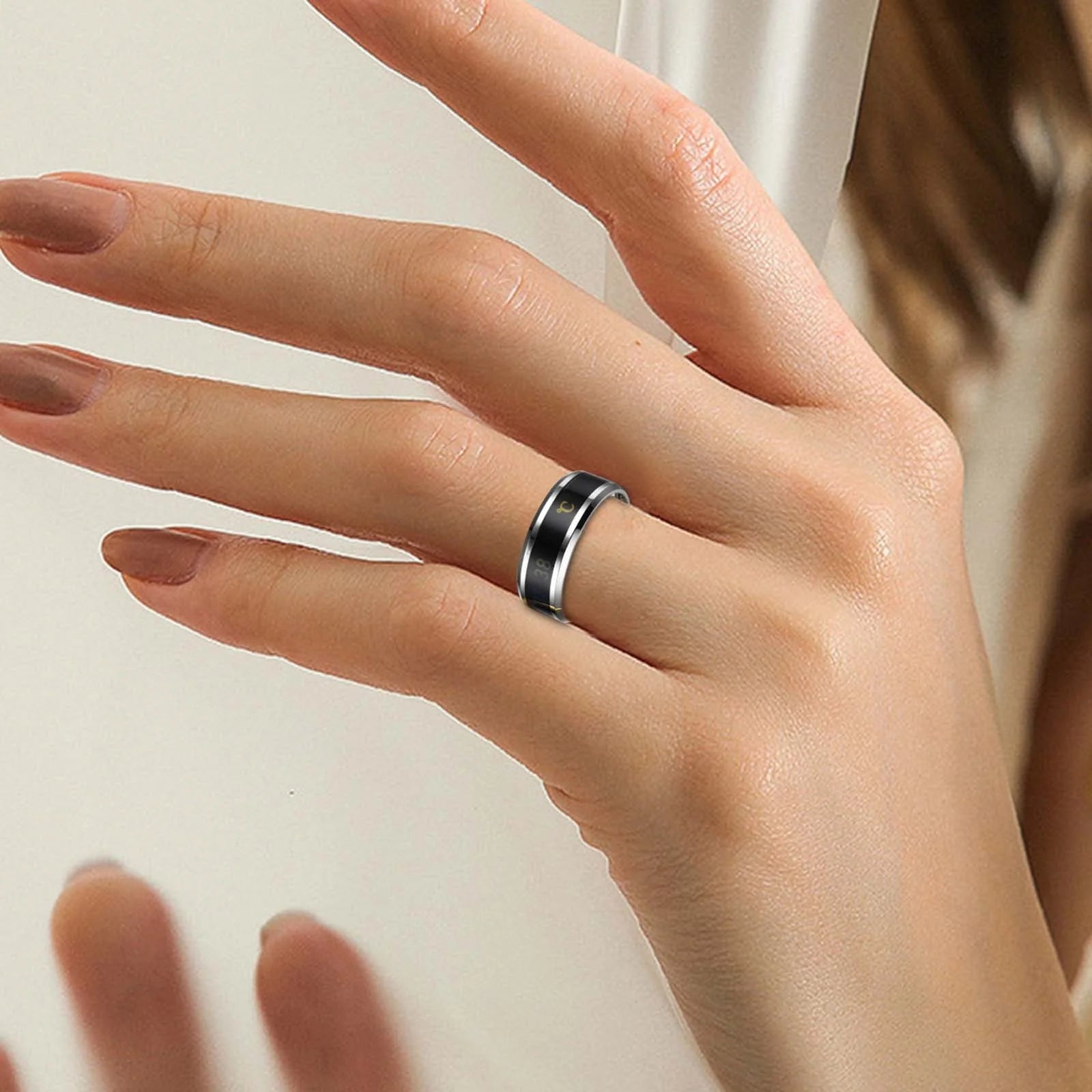 Nfc Mobile Phone Smart Ring Stainless Steel Ring Wireless Radio Frequency Communication Water Resistance Jewelry